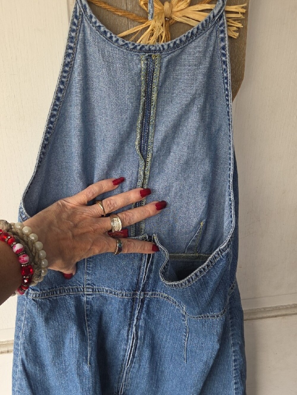 GAP Blue Denim Halter Dress Y2k - Picture 4 of 8